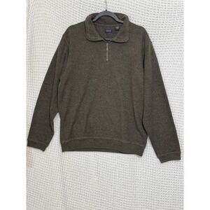 IZOD Men's Green 1/4 Zip Long Sleeve Pullover‎ Sweater Size Medium